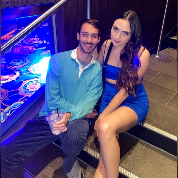 Two Piece Blue Club Dress - Picture 2 of 3